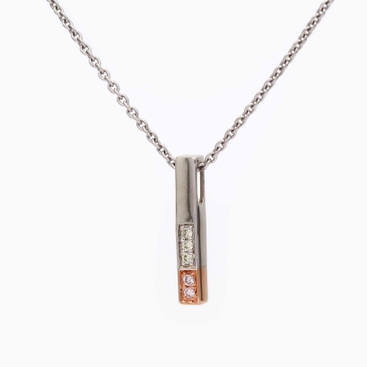 Nolita Argyle light pink champagne and white diamond drop bar pendant