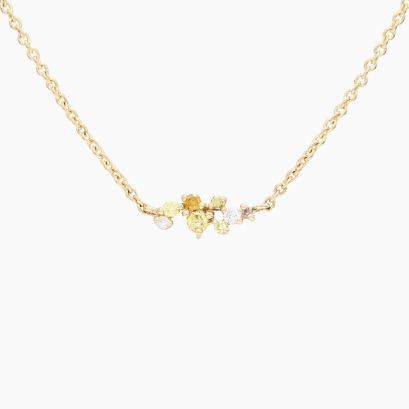 Carousel rainbow diamond cluster necklace