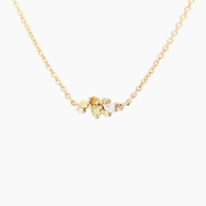 Carousel rainbow diamond cluster necklace