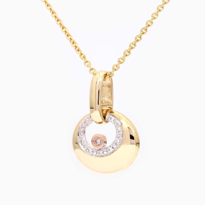 Crescent Argyle light pink champagne and white diamond pendant