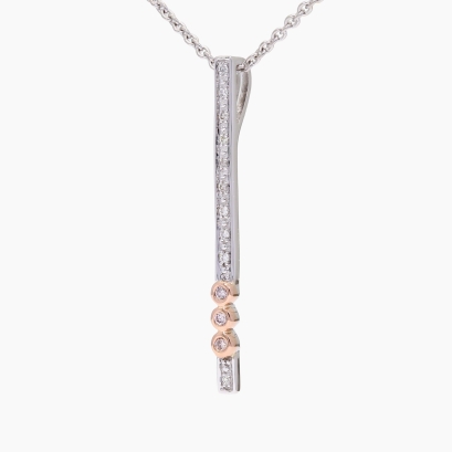 Rye Argyle light pink champagne and white diamond pendant