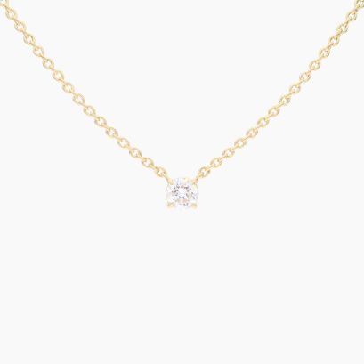 Lumi 0.16 carat round-cut white lab-grown claw-set solitaire diamond necklace