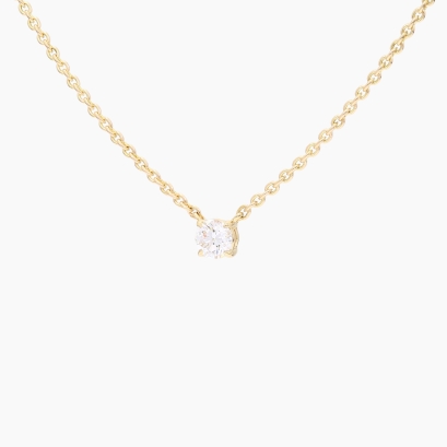 Lumi 0.16 carat round-cut white lab-grown claw-set solitaire diamond necklace