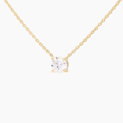 Lumi 0.55 carat round-cut white lab-grown claw-set solitaire diamond necklace