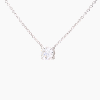 Lumi 0.56 carat round-cut white lab-grown claw-set solitaire diamond necklace