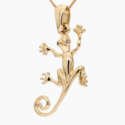 Gecko champagne diamond necklace