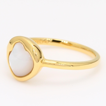 Cove white South Sea pearl oyster shell ring