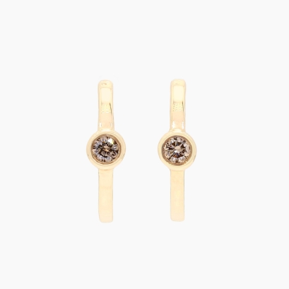 Noelle champagne diamond huggie earrings