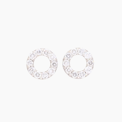 NXT Flight white diamond circle stud earrings