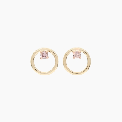Reel Argyle pink champagne diamond stud earrings