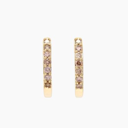 Melody champagne diamond huggie earrings
