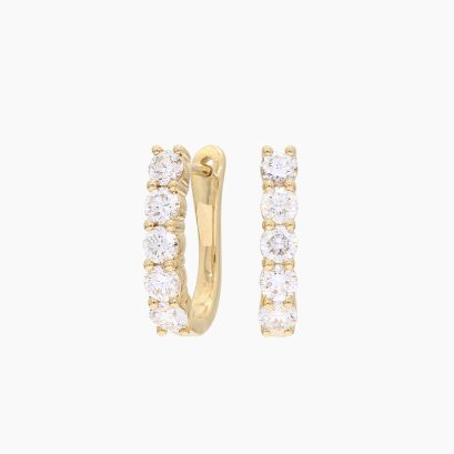 Lilah white lab-grown diamond huggie earrings