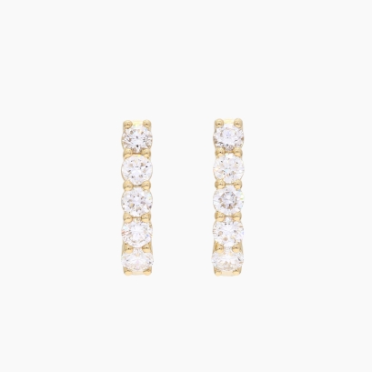 Lilah white lab-grown diamond huggie earrings
