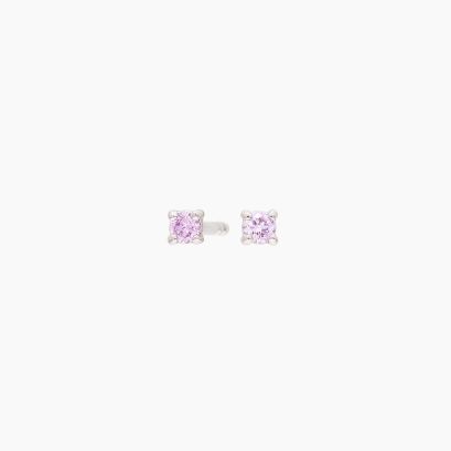 Sparkling 0.07 carat Fancy Purple diamond claw-set stud earrings