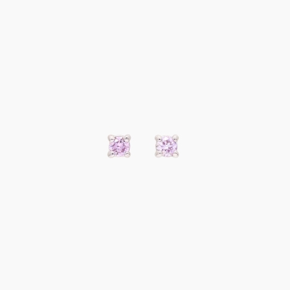 Sparkling 0.07 carat Fancy Purple diamond claw-set stud earrings
