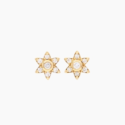Twinkle white diamond halo stud earrings