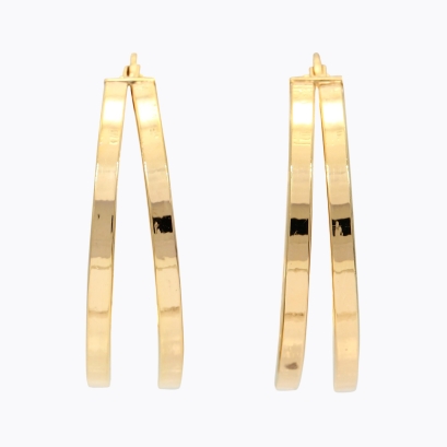 Tyla double square tube hoop earrings