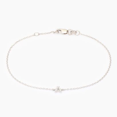 Lexicon white diamond A initial bracelet