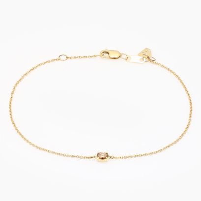 Sparkling oval-cut champagne diamond bracelet