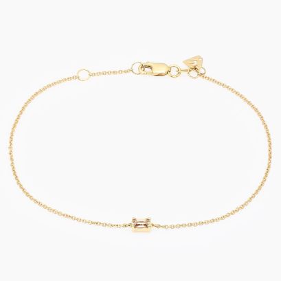 Sparkling emerald cut champagne diamond bracelet