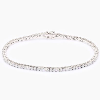 Lovelle 3.09 total carat white lab-grown diamond tennis bracelet