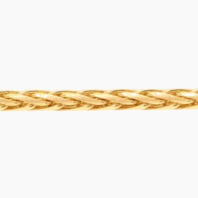 45cm 9 karat yellow gold wheat link chain
