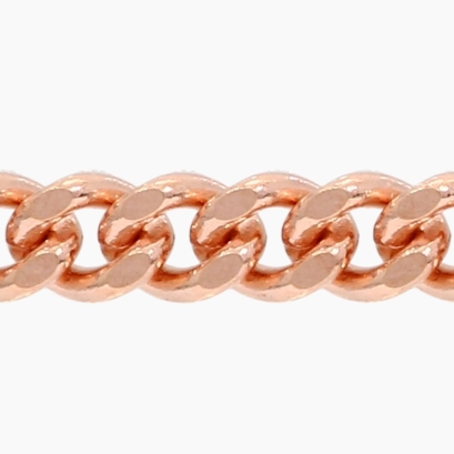 46cm 9 karat rose gold diamond-cut curb chain