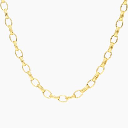 46cm 9 karat yellow gold oval belcher chain