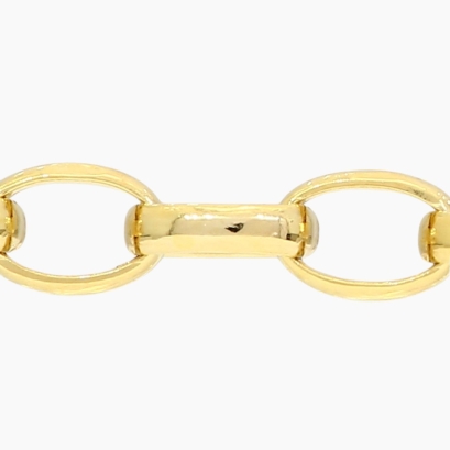 46cm 9 karat yellow gold oval belcher chain