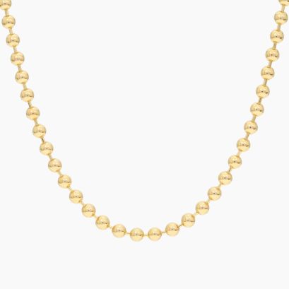 51cm 9 karat yellow gold round ball chain