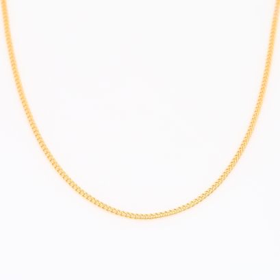 45cm 9 karat yellow gold diamond cut curb chain