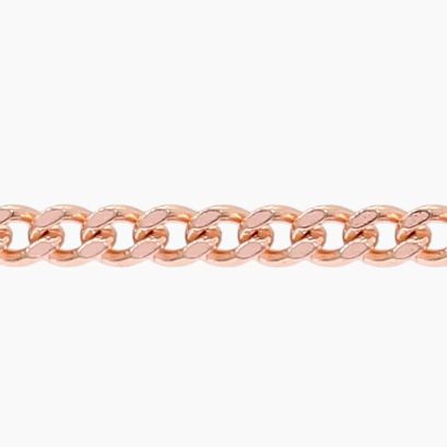50cm 9 karat rose gold diamond cut curb chain
