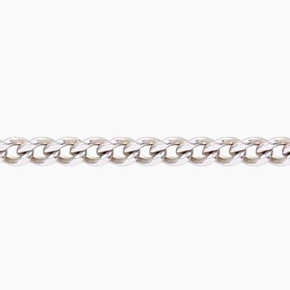 50cm 9 karat white gold diamond cut curb chain