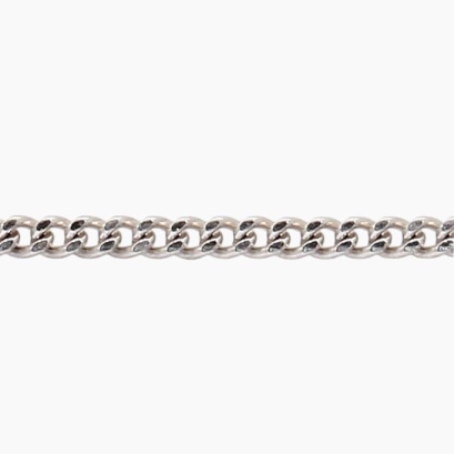 45cm 18 karat white gold diamond cut curb chain