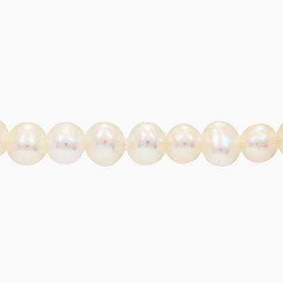Sandi oval freshwater white pearl strand necklace