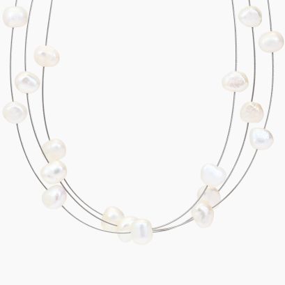 Cordelia keshi white freshwater pearl necklace