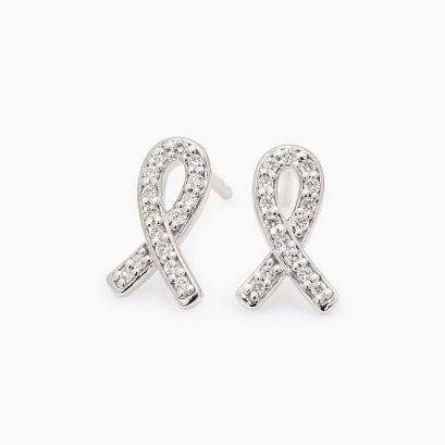 White Ribbon Foundation Debra white diamond earrings