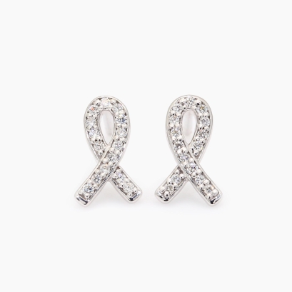 White Ribbon Foundation Debra white diamond earrings