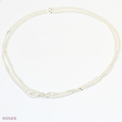 50cm sterling silver diamond cut curb chain