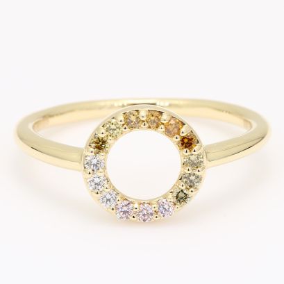 Flight rainbow diamond circle ring