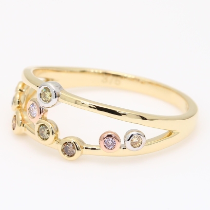 Confetti rainbow diamond ring
