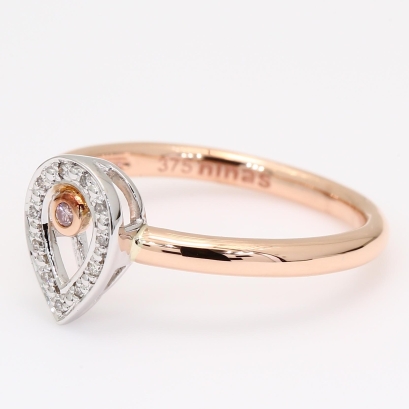 Unisus Argyle light pink champagne and white diamond ring