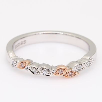 Aveline Argyle light pink champagne and white diamond band ring
