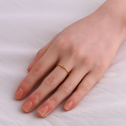 Armada champagne diamond bezel ring