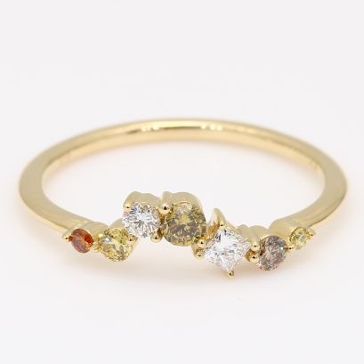 Enigma rainbow diamond stackable ring