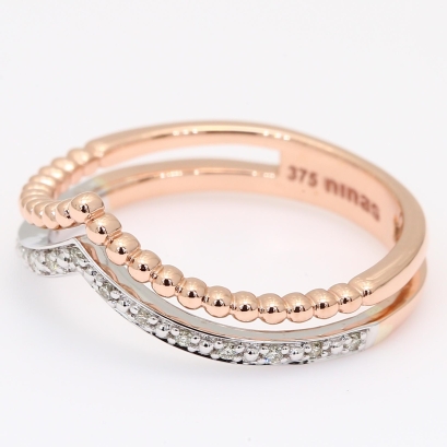 Vela white diamond curved band ring