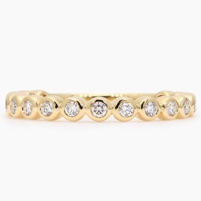 Dove white bezel-set diamond band