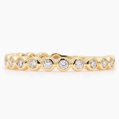 Dove white bezel-set diamond band