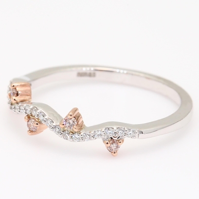 Raya white and Argyle pink-champagne diamond ring