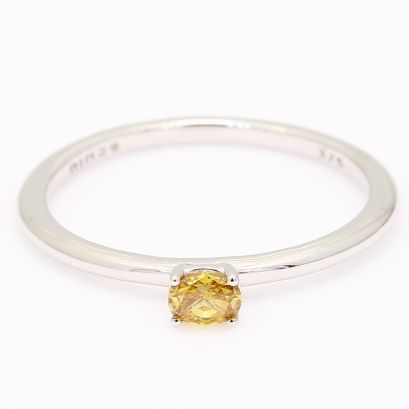 Ellipse oval-cut yellow diamond stackable ring
